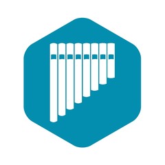 Poster - Pan flute icon in simple style on a white background vector illustration