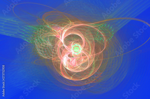 Blue illustration fractal background geometric shapes book cover magick explo...