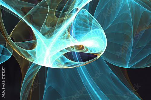 Blue illustration fractal background geometric shapes book cover magick explo...