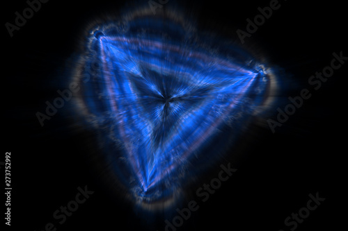 Blue illustration fractal background geometric shapes book cover magick explo...