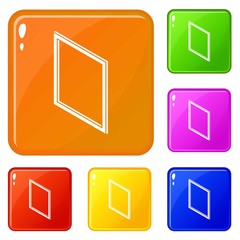 Poster - Metal-plastic window frame icons set collection vector 6 color isolated on white background