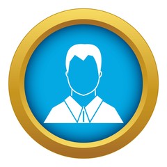 Poster - User icon blue vector isolated on white background for any design