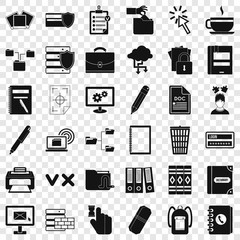 Poster - Calculator icons set. Simple style of 36 calculator vector icons for web for any design