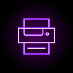 Poster - editorial, printer neon icon. Elements of editorial design set. Simple icon for websites, web design, mobile app, info graphics