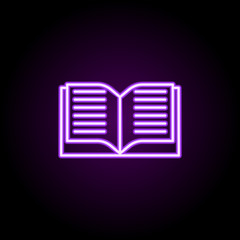 Poster - editorial, book neon icon. Elements of editorial design set. Simple icon for websites, web design, mobile app, info graphics