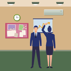 Wall Mural - business people avatars cartoon character