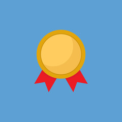 Championship medal icon flat design vector illustration