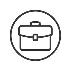 Poster - Briefcase icon. Bag symbol. Flat vector sign isolated on white background. Simple vector illustration for graphic and web design.
