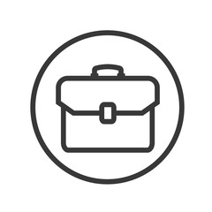 Poster - Briefcase icon. Bag symbol. Flat vector sign isolated on white background. Simple vector illustration for graphic and web design.