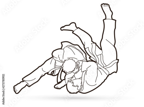 Obrazy Judo  judo-sport-akcja-kreskowka-wektor-graficzny