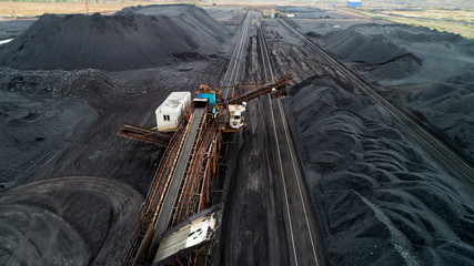 Wall Mural - Coal mining from above industry