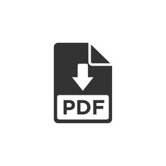Aufkleber - PDF icon black color editable. PDF symbol Flat vector sign isolated on white background. Simple vector illustration for graphic and web design.