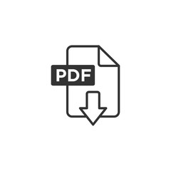 Poster - PDF icon black color editable. PDF symbol Flat vector sign isolated on white background. Simple vector illustration for graphic and web design.