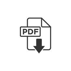 Fototapete - PDF icon black color editable. PDF symbol Flat vector sign isolated on white background. Simple vector illustration for graphic and web design.