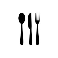 Poster - Spoon, fork, knife, icon. eat, restaurant, food symbol vector