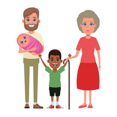 Wall Mural - family avatar cartoon character portrait