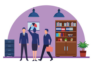 Wall Mural - business people avatars cartoon character