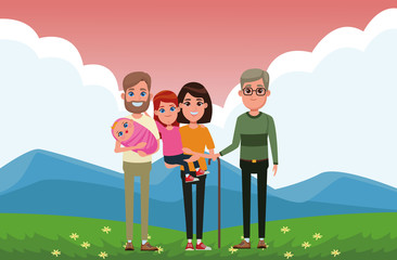 Sticker - family avatar cartoon character portrait