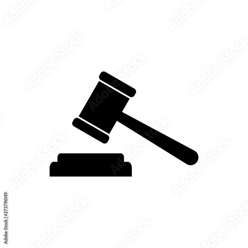 Cuadros en Lienzo Gavel icon. Gavel icon vector. Judge Gavel Auction Icon Vector