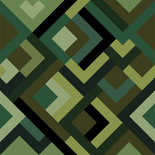 Classic Seamless Pattern With Digital Pixel Camouflage. Camo Print Background For Urban Modern Fashion Fabric Design, Green Army Uniform Swatch, Game Banner, Abstract Wallpaper