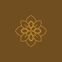 luxury flower with line style logo and abstract logo