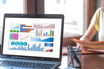 Financial analysis concept on a laptop screen