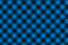 Blue Black Lumberjack Plaid Seamless Pattern