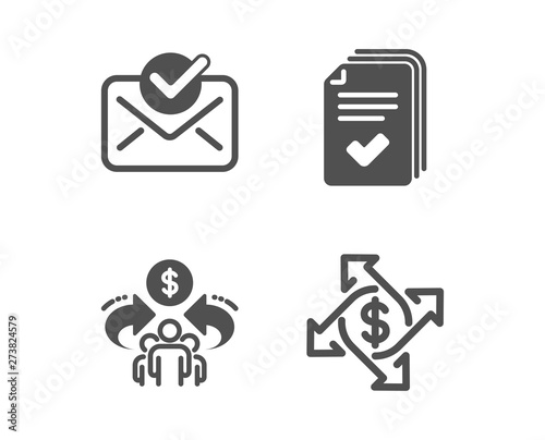 Set Of Approved Mail Sharing Economy And Handout Icons - 