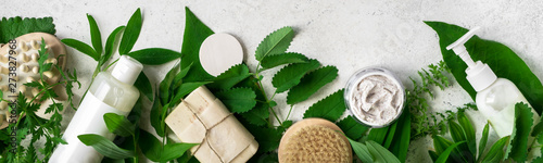 Fotografía Natural skincare and leaves