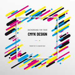 Wall Mural - abstract background from cmyk colors with frame for your text
