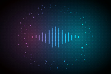 Digital audio wave abstract illustration background, technology concept.