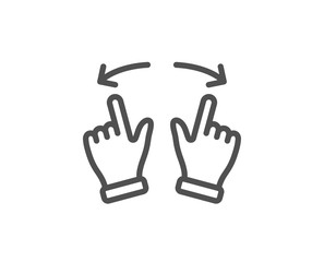 Poster - Move gesture line icon. Slide arrow sign. Swipe action symbol. Quality design element. Linear style move gesture icon. Editable stroke. Vector