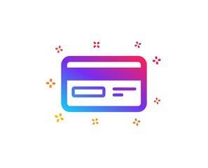 Aufkleber - Credit card icon. Bank payment method sign. Online Shopping symbol. Dynamic shapes. Gradient design credit card icon. Classic style. Vector