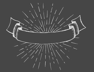 Wall Mural - Ribbon banner set Hand Drawn. Vector illustration.