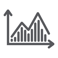 Aufkleber - Stock chart glyph icon, graph and finance, statistic diagram sign, vector graphics, a solid pattern on a white background.