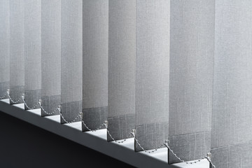Close-up view of fabric curtain made of dense fabric in the corp