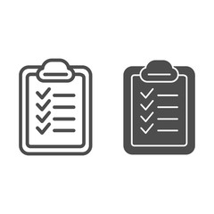 Fototapete - Checklist line and glyph icon. List vector illustration isolated on white. Checkboard outline style design, designed for web and app. Eps 10.