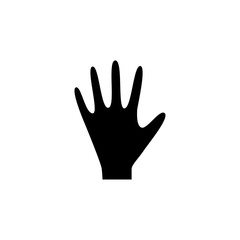 Wall Mural - Hand simple glyph vector icon. Hand silhouette symbol.