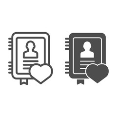 Poster - Personal notepad line and glyph icon. Notebook vector illustration isolated on white. Note outline style design, designed for web and app. Eps 10.