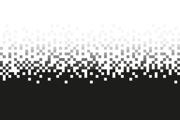 Pixel Grey Gradient Seamless Pattern. Pixel abstract mosaic background, Vector illustration for website, card, poster.