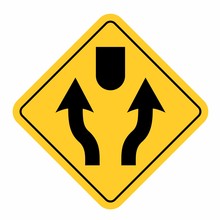 Divided Lanes Traffic Sign