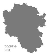  Cochem-Zell grey county map of Rhineland-Palatinate DE