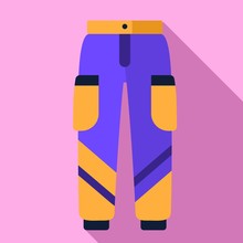 Ski Pants Icon. Flat Illustration Of Ski Pants Vector Icon For Web Design