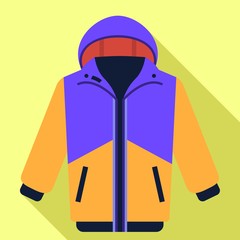 Poster - Ski jacket icon. Flat illustration of ski jacket vector icon for web design
