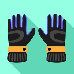 Poster - Ski gloves icon. Flat illustration of ski gloves vector icon for web design