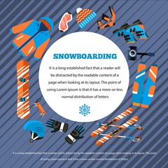 Poster - Snowboarding concept background. Flat illustration of snowboarding vector concept background for web design