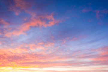 Wall Mural - beautiful sunset clouds in pink colors