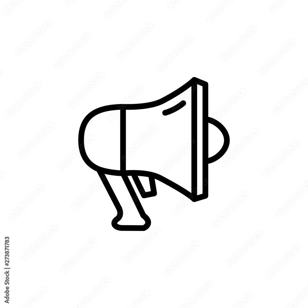 Megaphone Line Icon In Flat Style Vector For App, UI, Websites ...