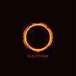 Supermassive black hole in space logo, vector illustration