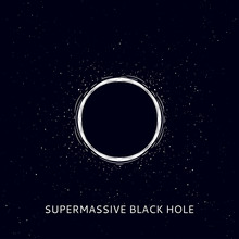 Supermassive Black Hole In Space Logo, Vector Illustration